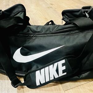 Nike Black and White Duffel Bag